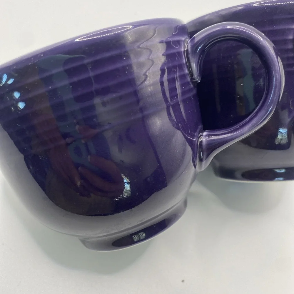 Fiesta‎ Dinner Ware 2 Plum Purple Tea Coffee Cups Retired Color C Handle